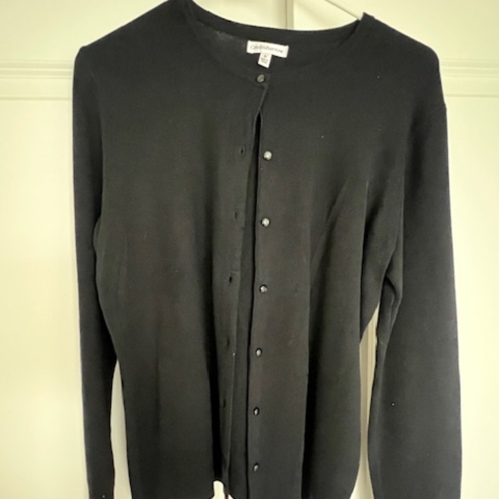Croft & Barrow - Black Button-up Cardigan - Size M